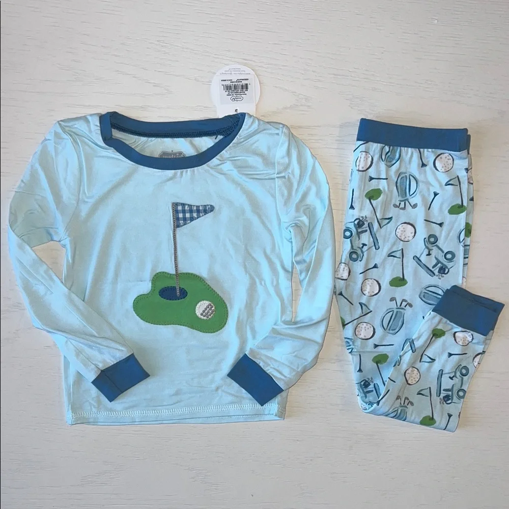 Mud Pie Toddler Boy Golf Bamboo Pajama Set 5T
